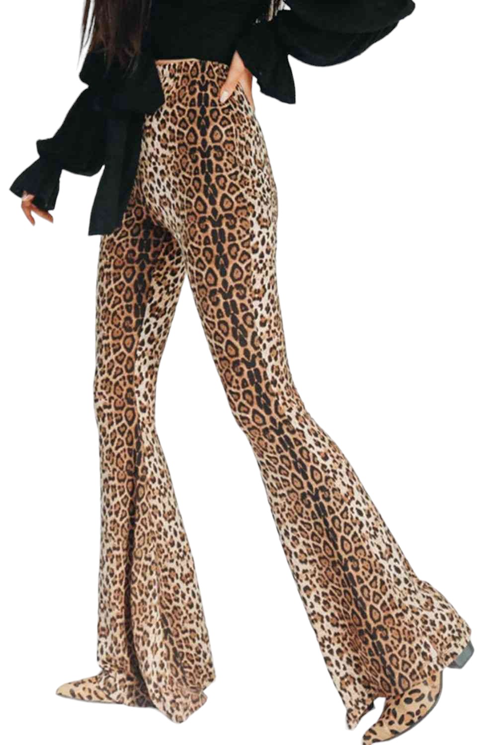 Leopard Print Flare Pants