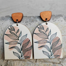 Load image into Gallery viewer, Boho Babe Wooden Drop Earrings
