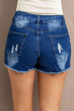 Load image into Gallery viewer, Laced Distressed Denim Shorts
