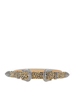 Load image into Gallery viewer, Leopard Print Double Buckle Western Belt
