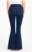 Load image into Gallery viewer, Pearl Detail Flare Jeans
